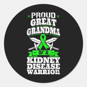 Great Grandma Of A Kidney Disease Warrior Renal Ck Classic Round Sticker