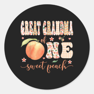 Great Grandma Of One Sweet Peach 1st Birthday Girl Classic Round Sticker