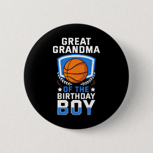 Great Grandma Of The Birthday Boy Basketball Famil 6 Cm Round Badge