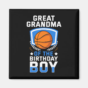 Great Grandma Of The Birthday Boy Basketball Famil Magnet
