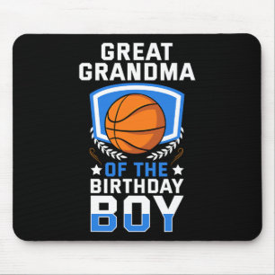 Great Grandma Of The Birthday Boy Basketball Famil Mouse Pad