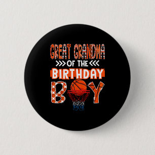 Great Grandma Of The Birthday Boy Basketball Lover 6 Cm Round Badge
