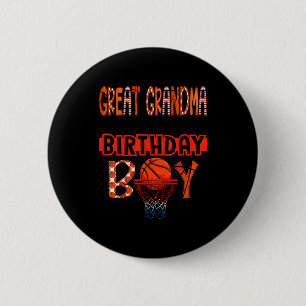 Great Grandma Of The Birthday Boy Basketball Party 6 Cm Round Badge