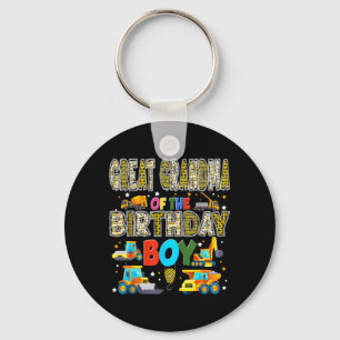 Great Grandma of The Birthday Boy Construction Key Ring