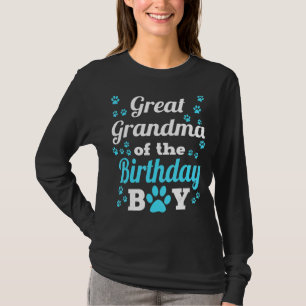 Great Grandma Of The Birthday Boy Dog Paw Bday Par T-Shirt