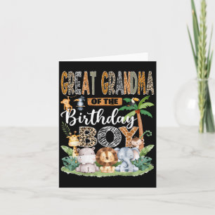 Great Grandma Of The Birthday Boy Jungle Safari An Card