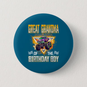 Great Grandma Of The Birthday Boy Monster Truck Bi 6 Cm Round Badge