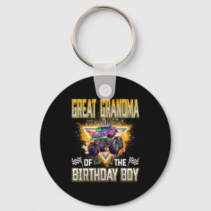 Great Grandma Of The Birthday Boy Monster Truck Bi Key Ring
