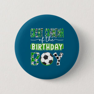 Great Grandma Of The Birthday Boy Soccer Player Bi 6 Cm Round Badge