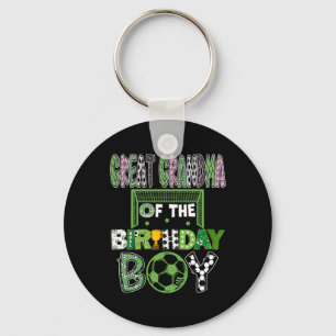 Great Grandma Of The Birthday Boy Soccer Player Bi Key Ring