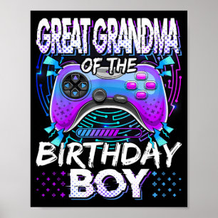 Great Grandma of The Birthday Boy Video Game Party Poster