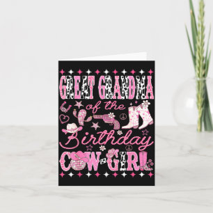 Great Grandma Of The Birthday Cow-girl Rodeo Weste Card
