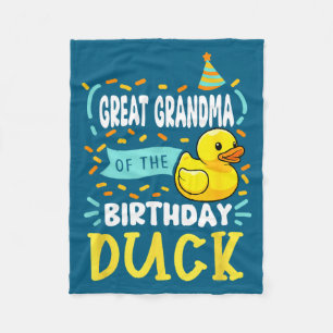 Great grandma of the birthday duck boy rubber duck fleece blanket
