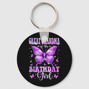 Great Grandma of The Birthday Girl Butterfly Key Ring