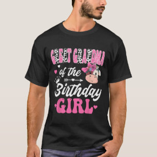 Great Grandma Of The Birthday Girl Farm Cow 1st Bd T-Shirt