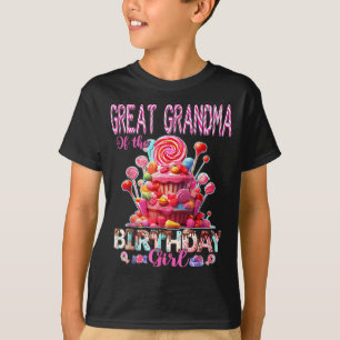 Great Grandma of The Birthday Girl Sweet Candy T-Shirt