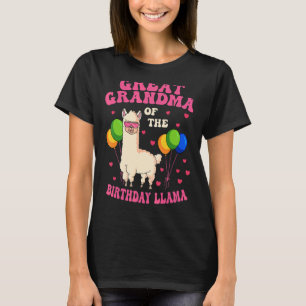 Great Grandma Of The Birthday LLama Bday Party Fam T-Shirt