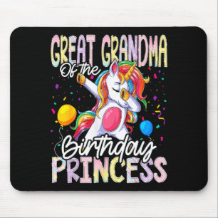 Great Grandma Of The Birthday Princess Dabbing Uni Mouse Pad