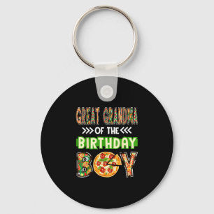 Great grandma of the boy birthday boy pizza lover key ring