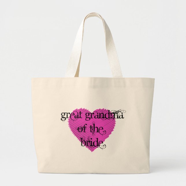 Great Grandma of the Bride Large Tote Bag (Front)