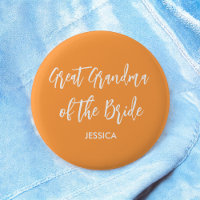 Great Grandma of the Bride Orange Wedding