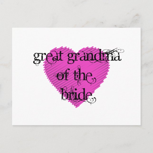 Great Grandma of the Bride Postcard (Front)