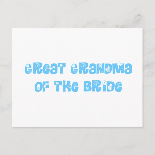 Great Grandma of the Bride Postcard (Front)