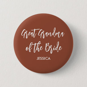 Great Grandma of the Bride Terracotta  6 Cm Round Badge
