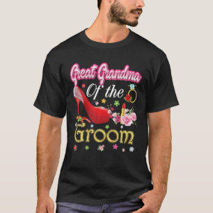 Great Grandma Of The Groom Happy Wedding Flower Pi T-Shirt