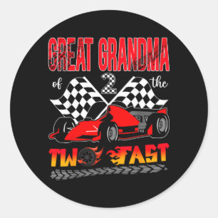 Great Grandma Of The Two Fast 2nd Birthday Boy Classic Round Sticker