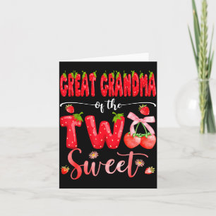 Great Grandma Of The Two Sweet 2nd Birthday Girl S Card