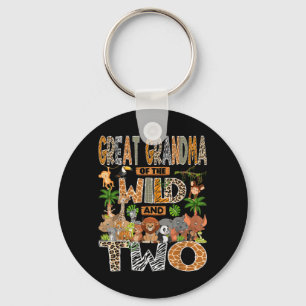 Great Grandma of The Wild Two 2nd Birthday Boy Key Ring