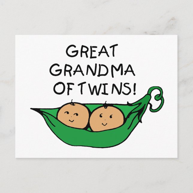 Great Grandma of Twins Pod Postcard (Front)