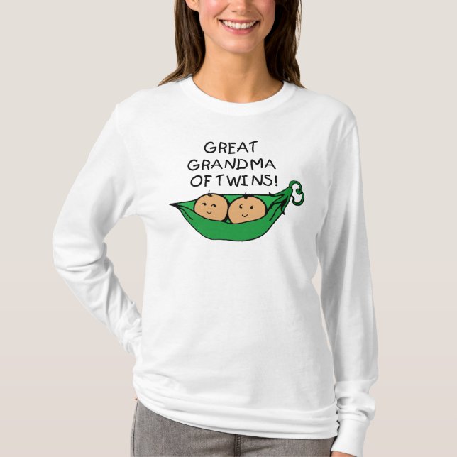 Great Grandma of Twins Pod T-Shirt (Front)