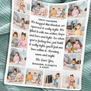 Great Grandma Personalised 14 Photo Collage Fleece Blanket