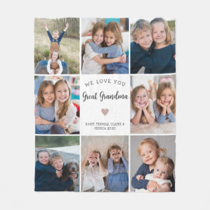 Great Grandma Personalised 8-Photo Collage  Fleece Blanket
