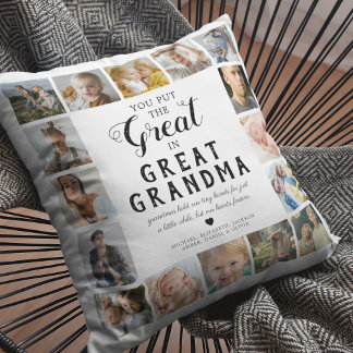 Great Grandma Photo Collage Cushion