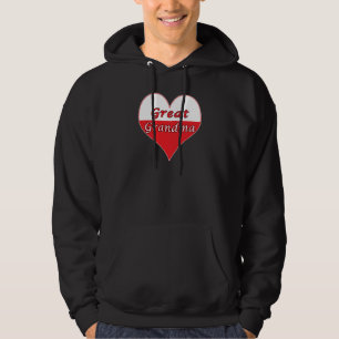 Great Grandma Polish Heart Hoodie