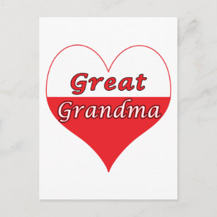Great Grandma Polish Heart Postcard