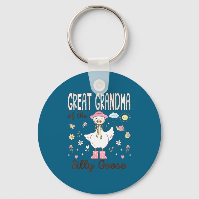 Great Grandma Silly Goose First Key Ring (Front)