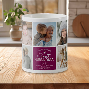 GREAT GRANDMA 'the most loved' Photo Collage Coffee Mug