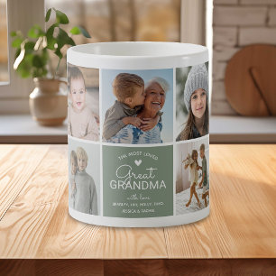GREAT GRANDMA 'the most loved' Photo Collage Coffee Mug
