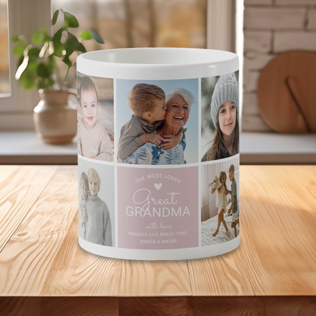 GREAT GRANDMA 'the most loved' Photo Collage Coffee Mug (Creator Uploaded)