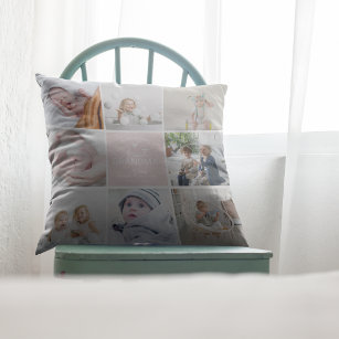 GREAT GRANDMA 'the most loved' Photo Collage Throw Cushion