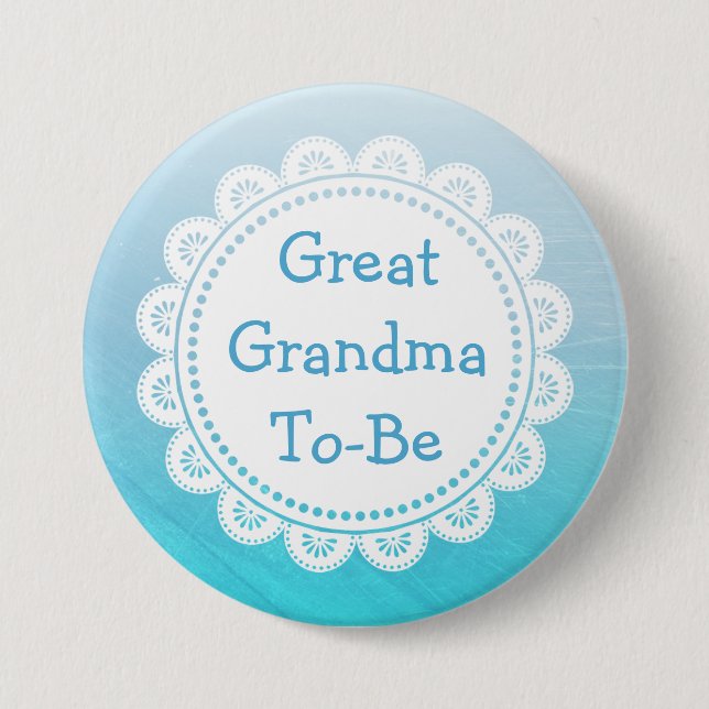 Great Grandma to Be Baby Shower Button (Front)