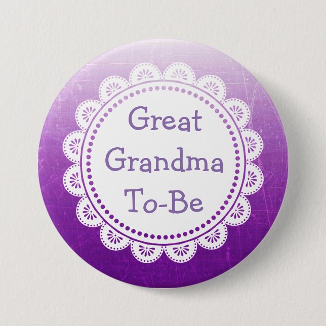 Great Grandma to Be Baby Shower Button (Front)