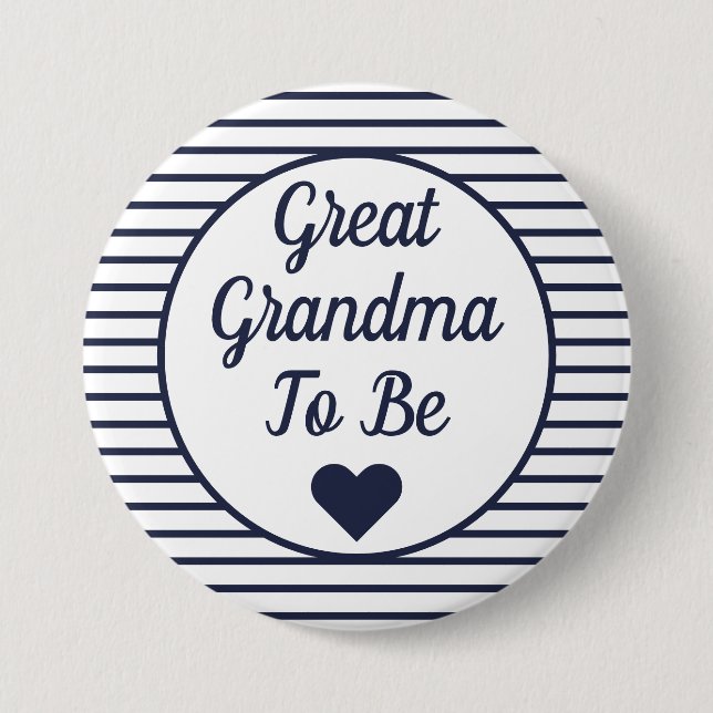Great Grandma To Be Baby Shower Button (Front)