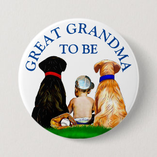 Great Grandma to be Baseball Boy's Baby Shower  7.5 Cm Round Badge