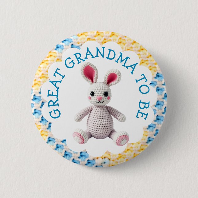 Great Grandma to Be | Boy's Baby Shower 6 Cm Round Badge (Front)