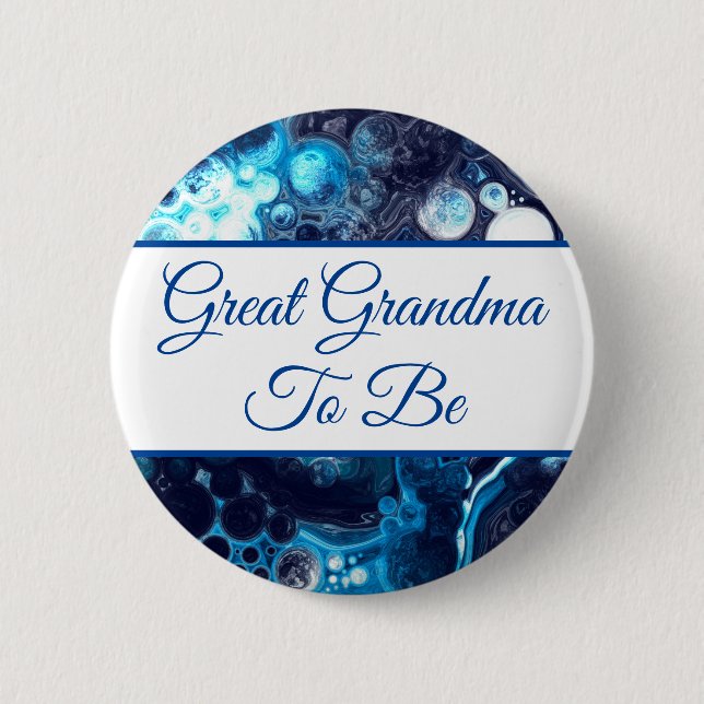 Great Grandma To Be | Boy's Baby Shower   6 Cm Round Badge (Front)
